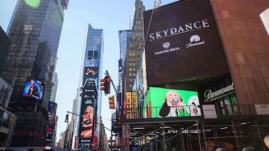 Skydance signage in Times Square, New York, this week.