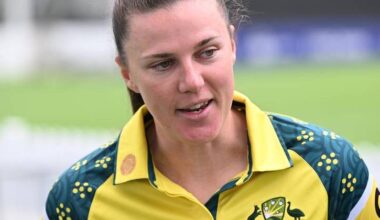Expecting rain: Australia skipper Tahlia McGrath has sent Bangladesh in to bat in the second ODI. Photo: Darren England/AAP PHOTOS