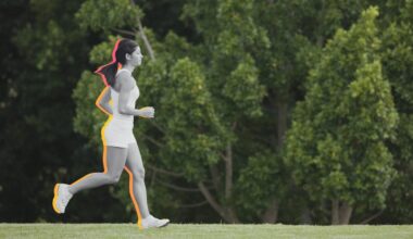 a person running in a field