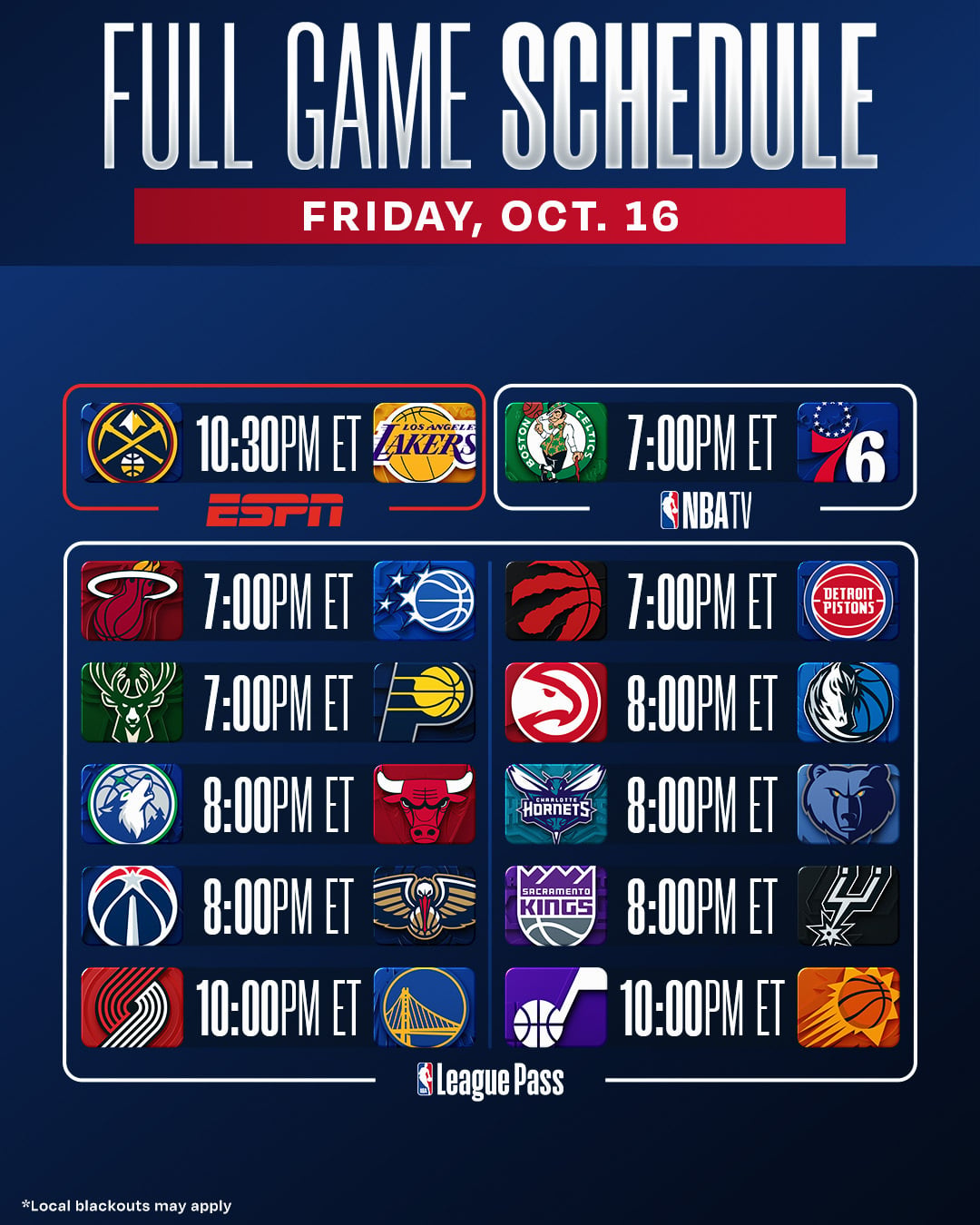 Tonight's Schedule