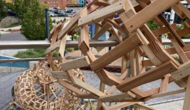 French artist installs imaginative, spiraling wooden sculpture in Ogden plaza