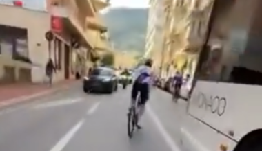 🎥 Pogacar weaves through Monaco during training