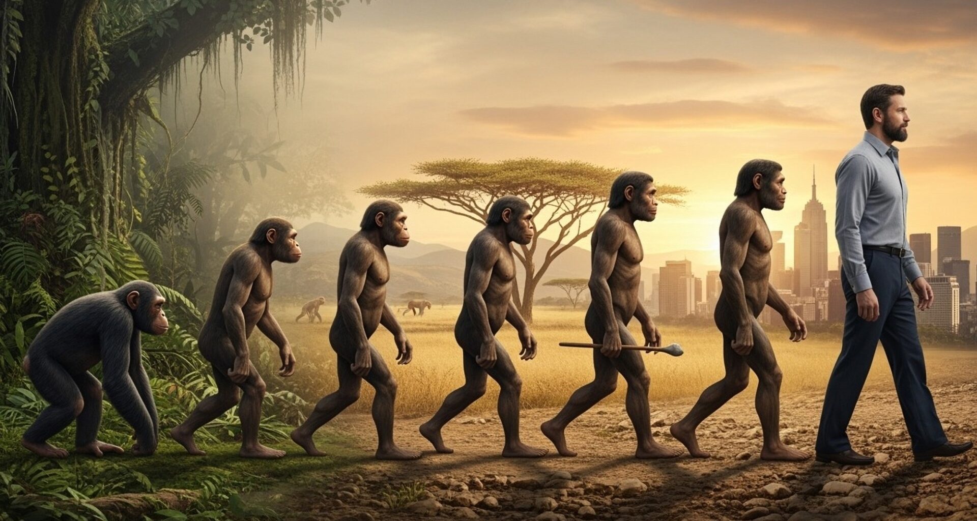Evolution of ape to man