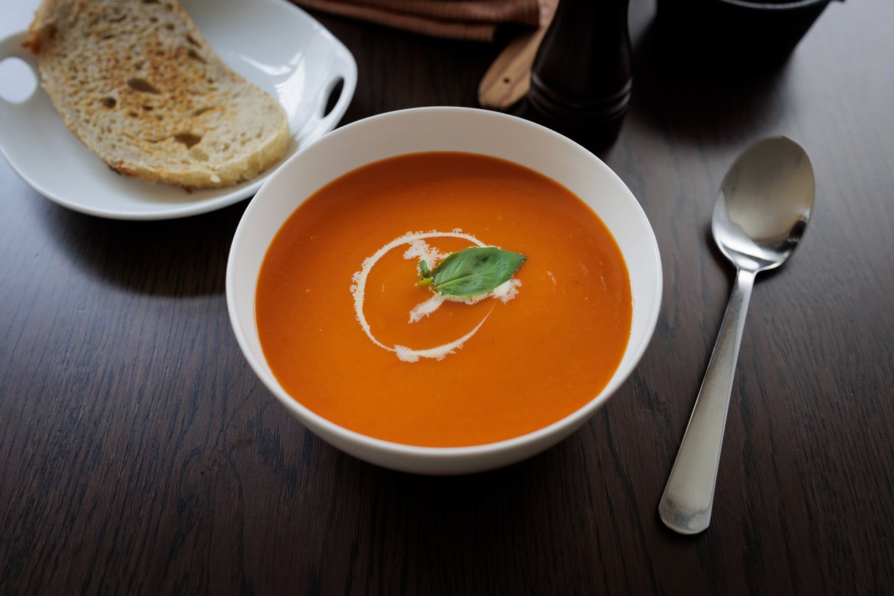 ‘Avoiding creamy soups and going more for a more tomato-based soup is always a really good idea,’ says Sanchez