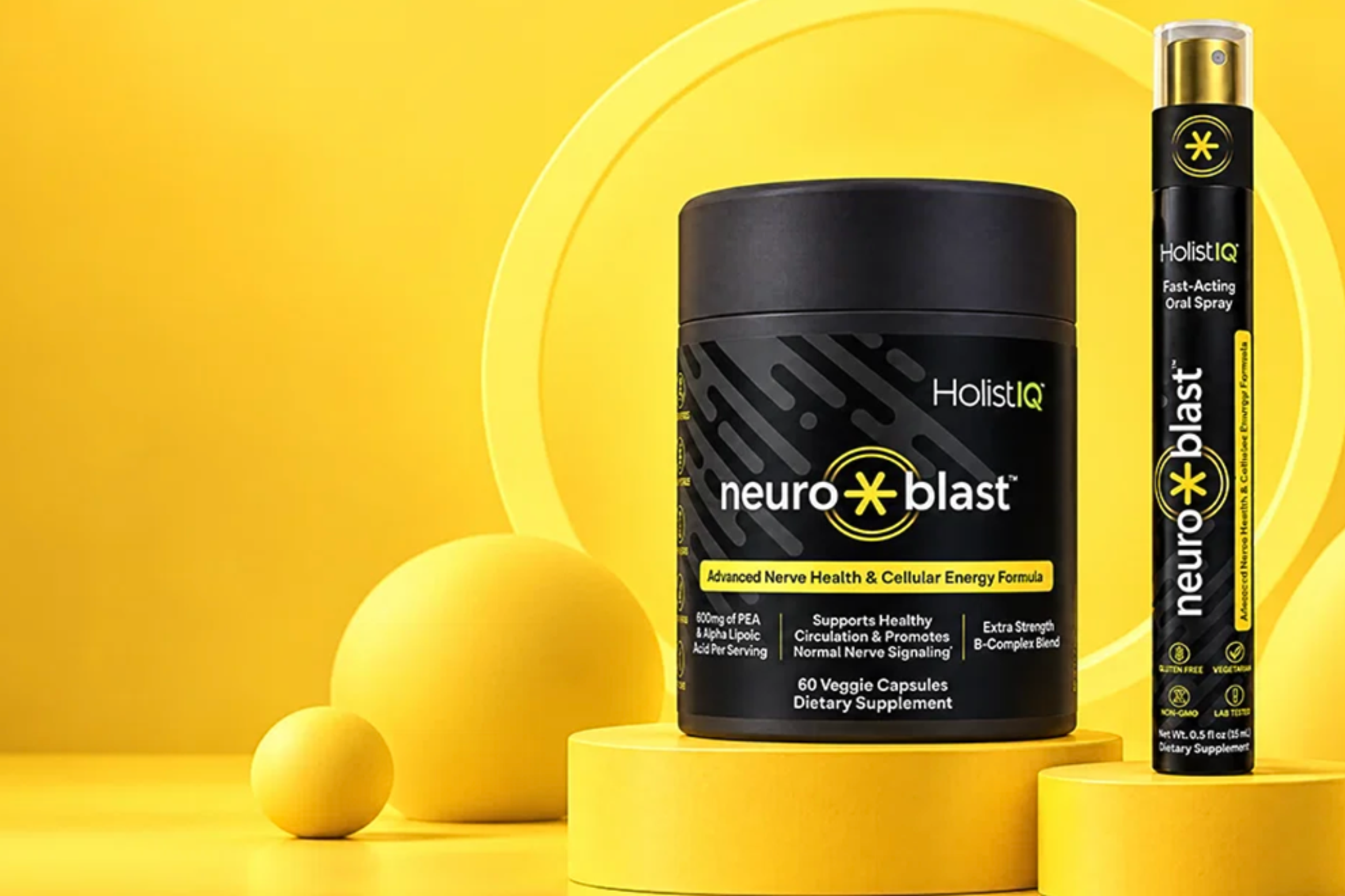 Neuro-Blast combines a sublingual spray and capsules designed to support nerve comfort .