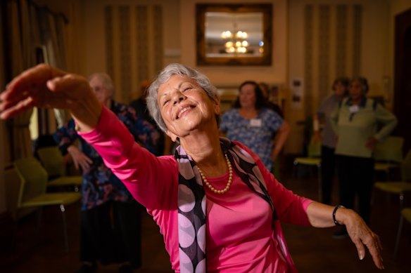 Elettra Piccoli, 78, participating in her dance program in Burwood, NSW.