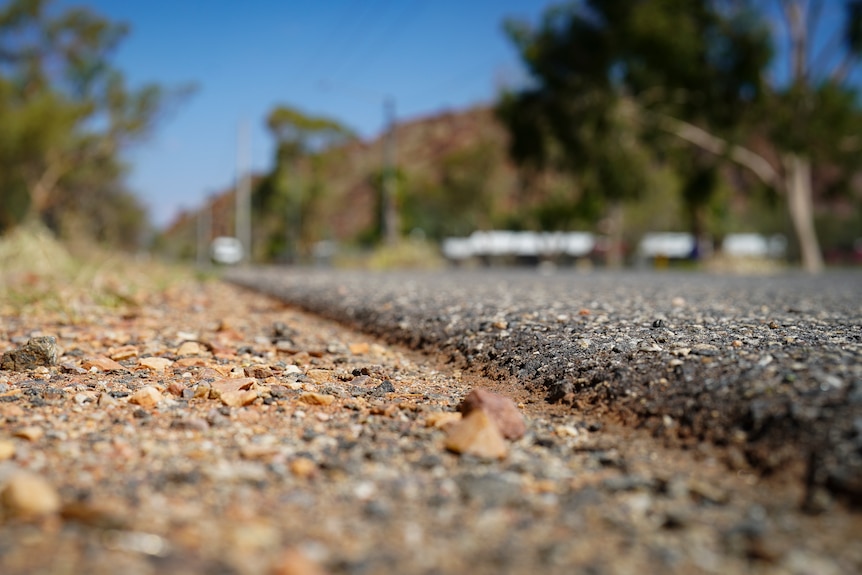 A low shot of the edge of Len Kittle Drive where a 57-year-old man was struck and killed.