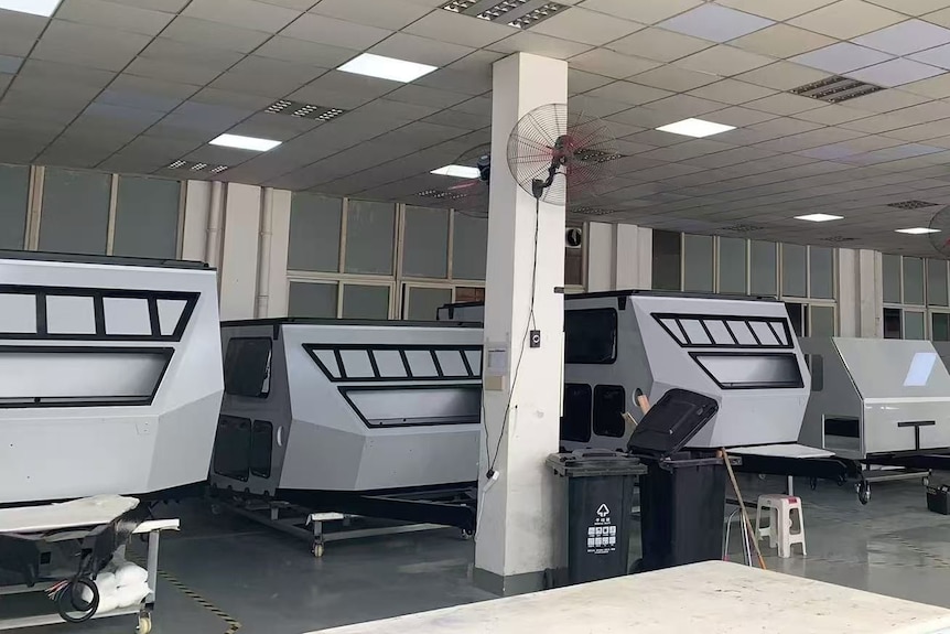 caravans inside a factory