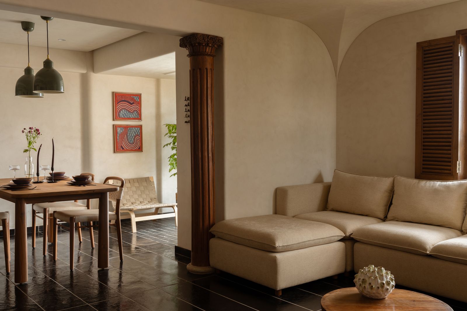 Image may contain Indoors Interior Design Corner Furniture Chair Architecture Building Living Room and Room
