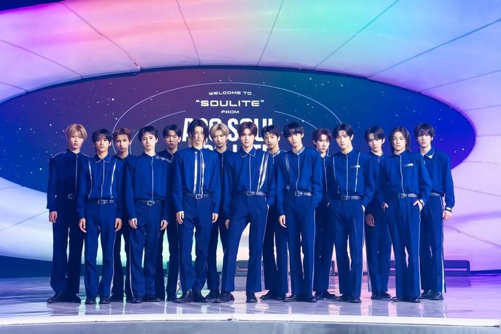 K-pop boy band A2O SOUL poses during the group's global debut showcase at KINTEX in Goyang, Gyeonggi Province, Oct. 12. Courtesy of A2O Entertainment