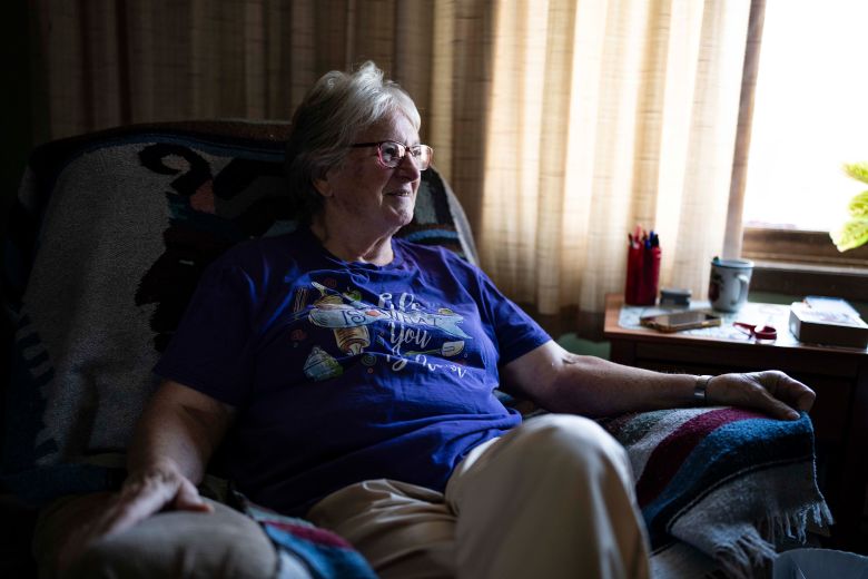 Leona Freymiller visited the West River hospital twice within a month for surgeries. She trusts the hospital staff and appreciates the Filipino nurses who help her get ready for surgery.