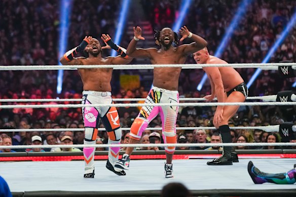 Royal rumble: Wrestlers ham it up in San Antonio, Texas.