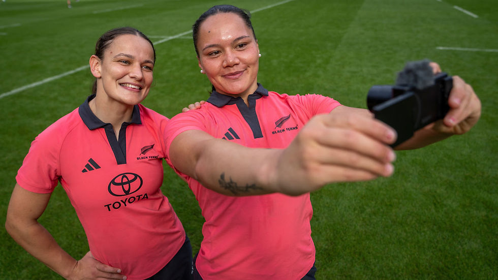 Black Ferns Elinor-Plum King (left) and Kaipo Olsen-Baker are up for World Rugby Awards PHOTO: WORLD RUGBY
