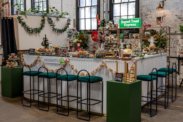 Woolworths’ sweet treat station at its 2026 Christmas launch event on Thursday.