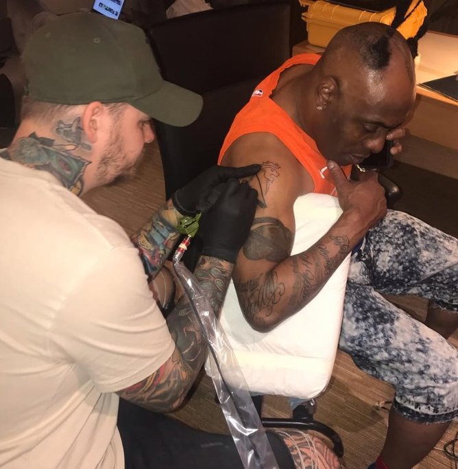Jackson May did a shoulder tattoo for Coolio in 2019.