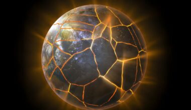 Illustration representing cracked spacetime.