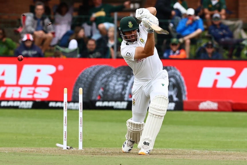 Aiden Markram is bowled