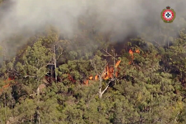 The Queensland Fire Department is concerned for four properties in the path of bushfires near Murphy’s Creek.