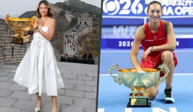 Seeking men’s approval? Chinese tennis star criticised for glamorous photo shoot with trophy