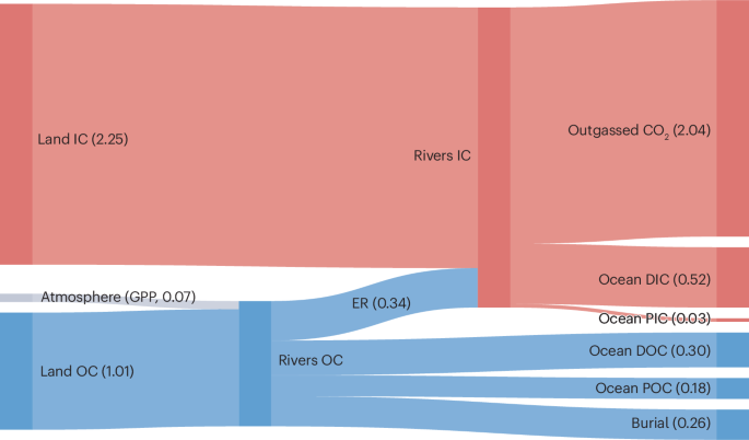 The riverine land-to-ocean carbon flux