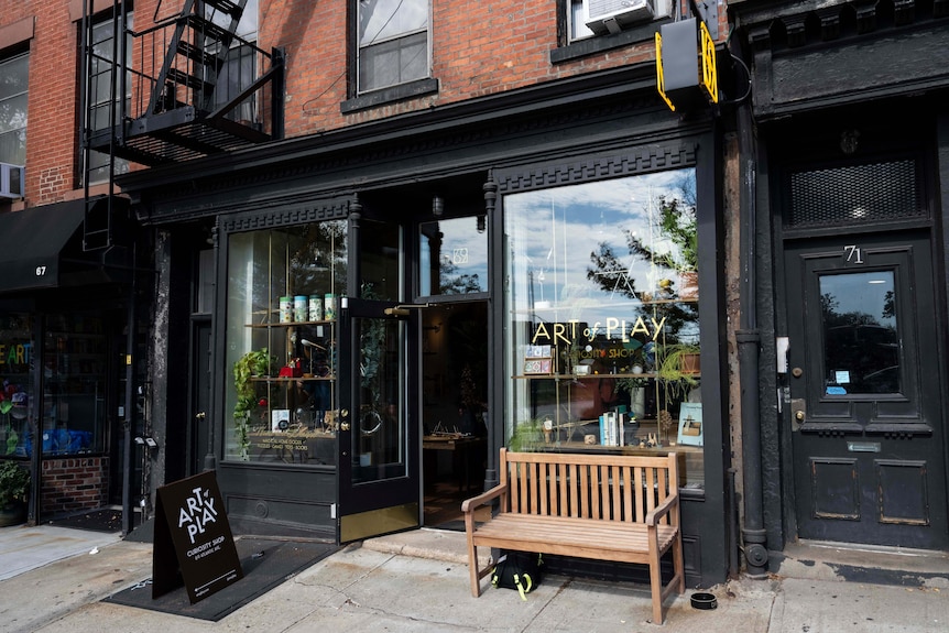 A photo of the outside of the Art of Play shop in Brooklyn