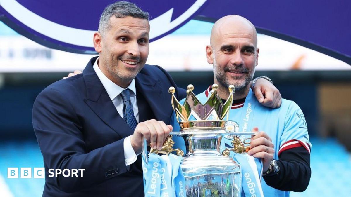 Pep Guardiola looks on during Manchester City's 3-1 victory over Aston Villa in the Premier League in February 2023