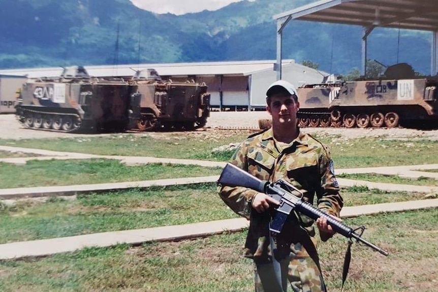 Sam Weston on deployment in East Timor in 1999.