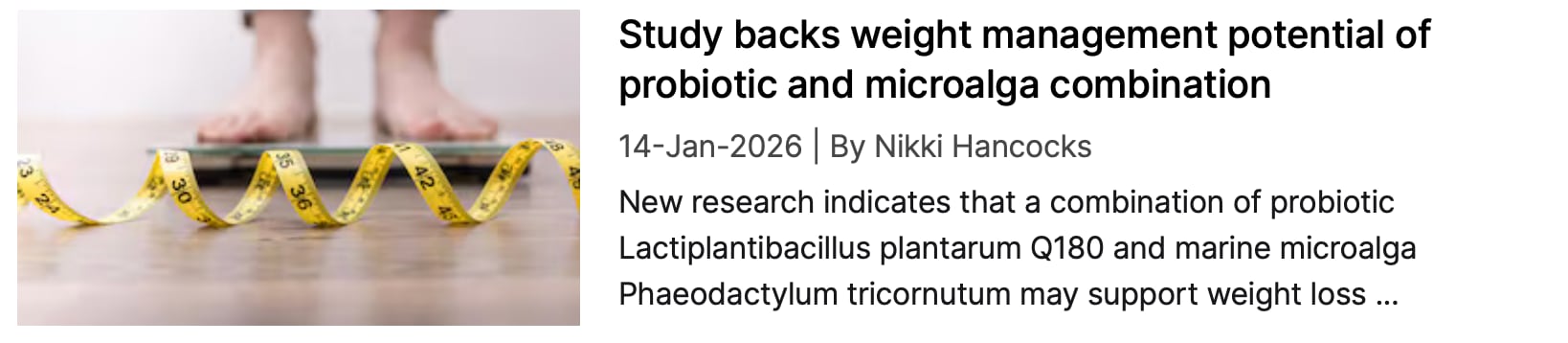 Probiotic and microalga combo for weight NI coverage