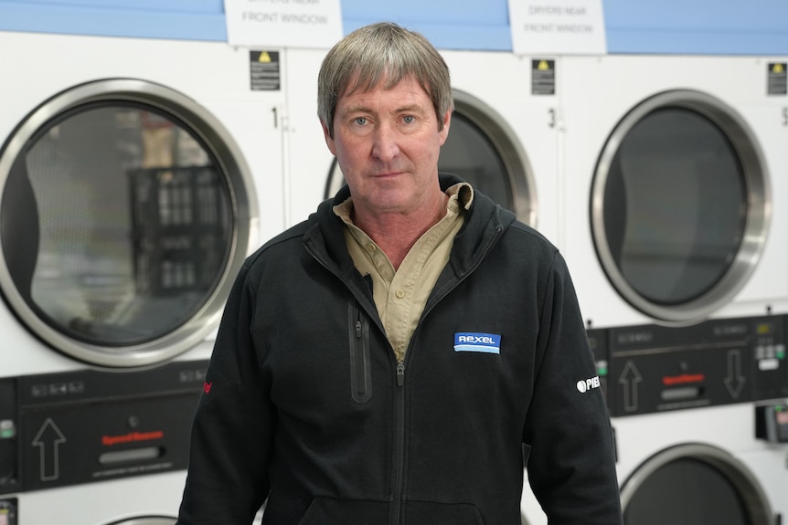 a man in a laundry 