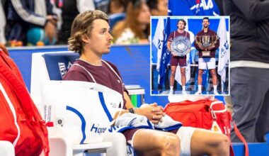 Alex de Minaur breaks down in China Open final against tennis legend Novak Djokovic