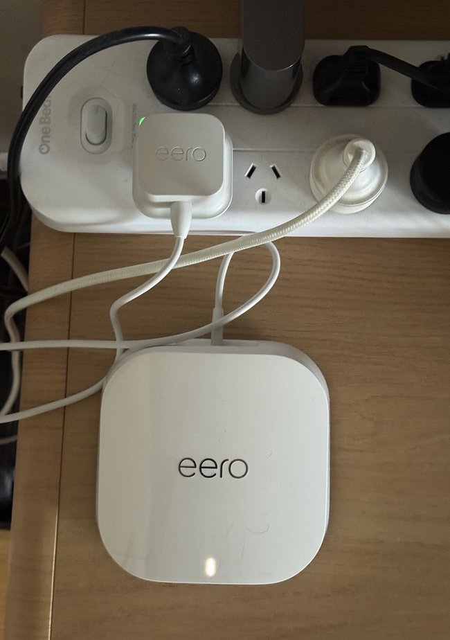 eero’s mesh system is sleek and minimal, easy to placing in spots around the apartment.