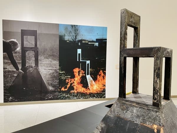 A chair on a journey art piece