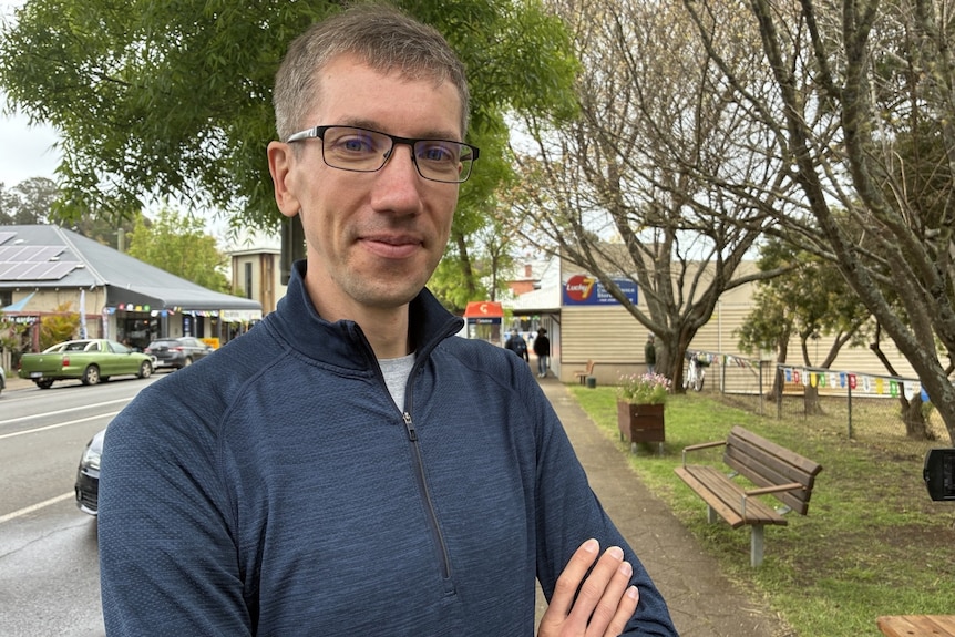 Nils Lageman stands in the park in Nannup.