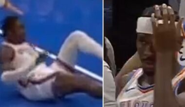 Thunder star’s sickening injury overshadows win as MVP left in tears; Laker makes history – Wrap