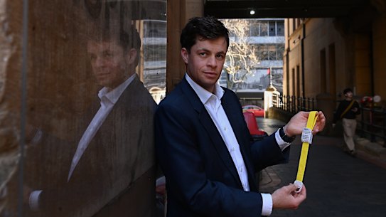 Medsalv founder Oliver Hunt with a remanufactured tourniquet.