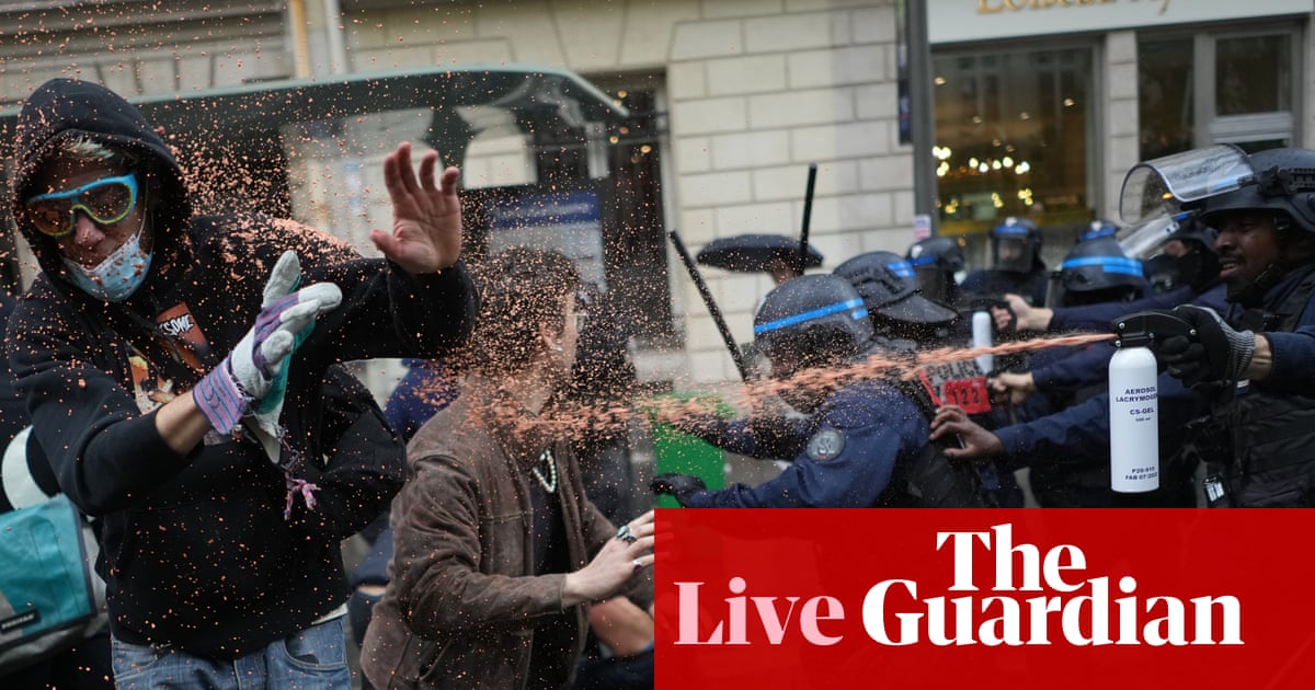 Minister denies police brutality as student protests continue across France – Europe live | Europe