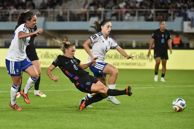 Georgia Stanway of England scores her team’s first goal
