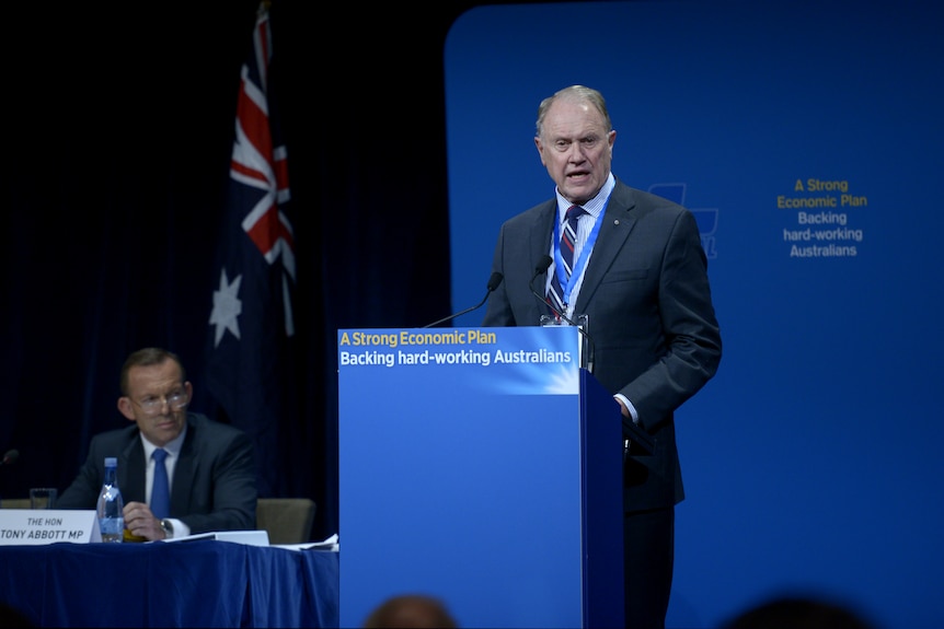 Bruce Baird at Liberal Party meeting