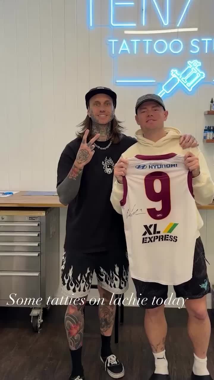 Lachie Neale drops in for new ink