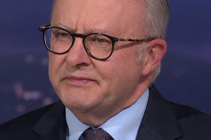 Anthony Albanese looking emotional.