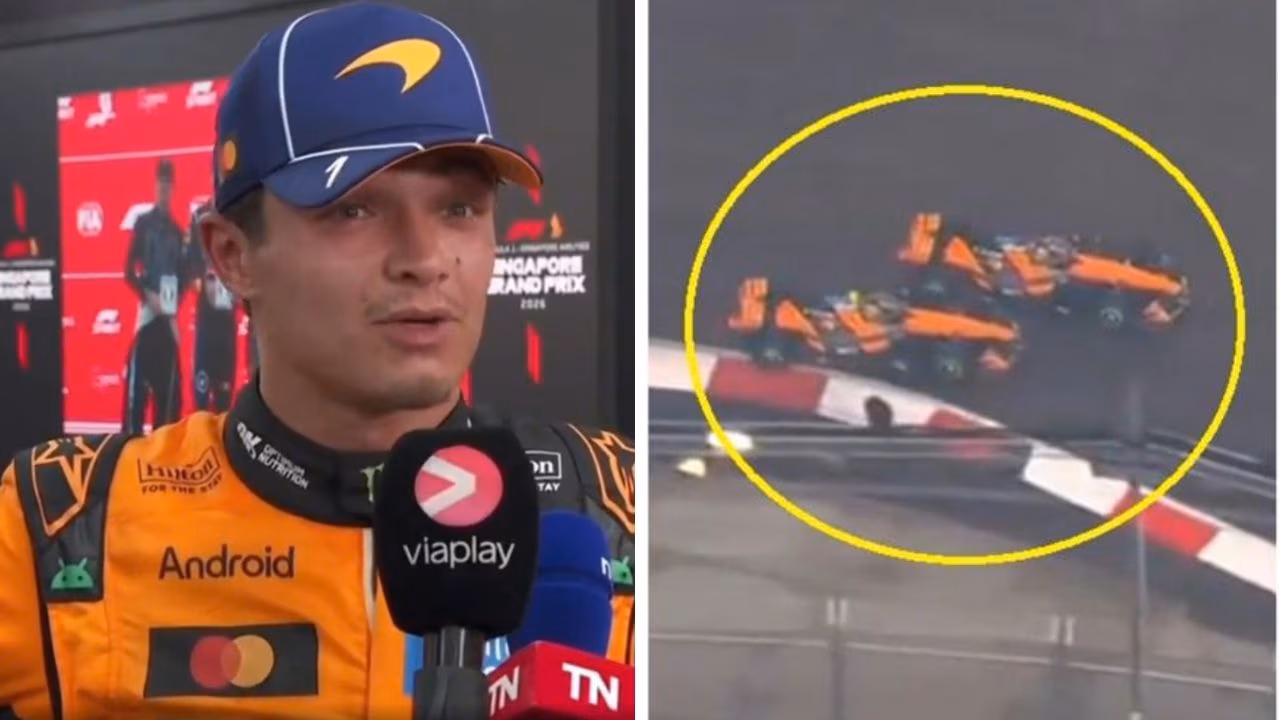 F1 2026: Lando Norris’ prickly exchange with reporter after crashes into Oscar Piastri in Singapore GP sprint, qualifying
