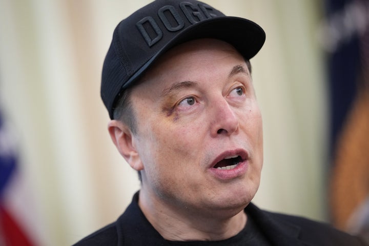 Tesla CEO Elon Musk speaks alongside U.S. President Donald Trump to reporters in the Oval Office of the White House on May 30, 2025, in Washington, D.C., Musk, who served as an adviser to Trump and led the Department of Government Efficiency, announced he would leave his role in the Trump administration to refocus on his businesses.