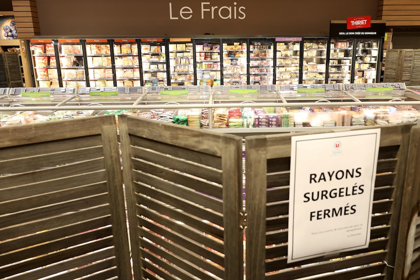 sign in French supermarket