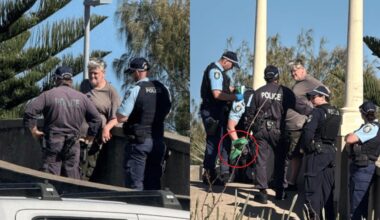 Man charged after he allegedly unfurled a Palestinian flag and made shooting gestures from bridge near the site of Bondi terror attack