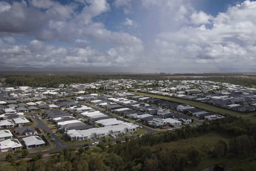 An aerial photograph of a large housing estate.