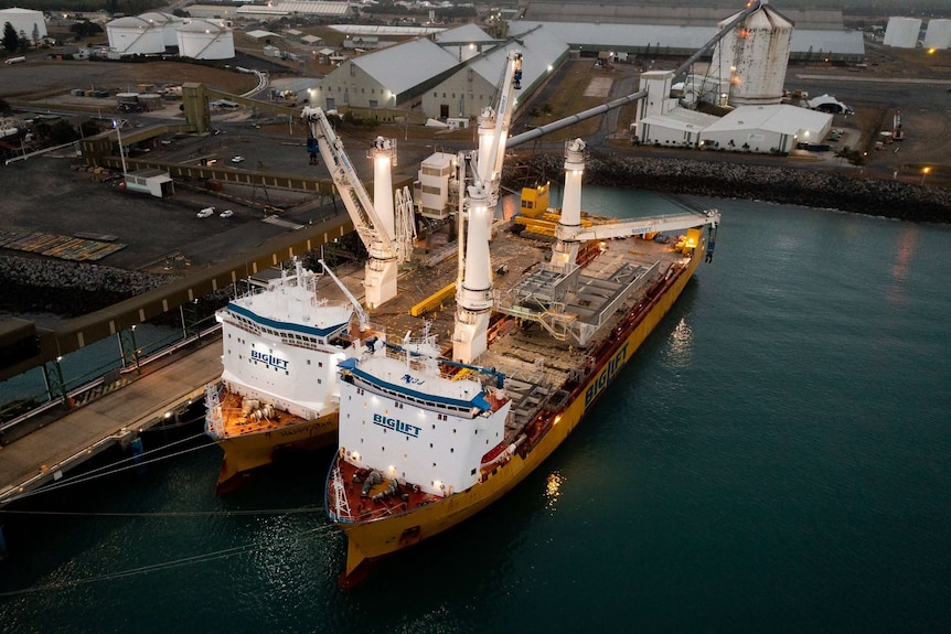 aerial short of an industrial port
