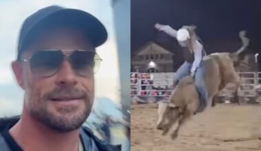 'A savage': Chris Hemsworth celebrates daughter India Rose, 14, beating the boys to win a bull-riding competition