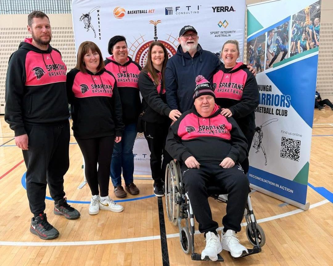 Brian Demmery with other members of the Southern Valley Spartans Basketball Club. Photo: Spartans Basketball Club.