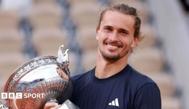 Alexander Zverev lifts the French Open trophy