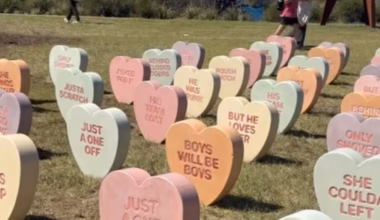 Sculpture by the Sea Bondi: Domestic violence memorial Sweethearts installation confronting Aussies